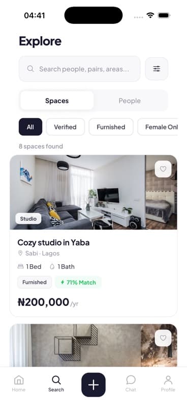 Explore available spaces on Flatmate